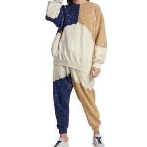 NWT LA DETRESSE Malibu tan blue tie dye acid dye set size small